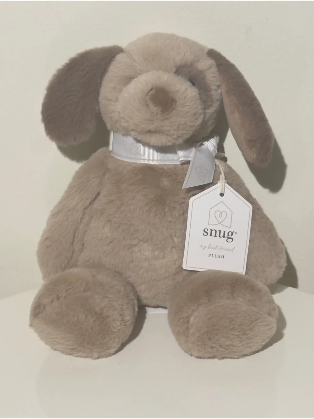 Plush Puppy Dog Toy in Taupe